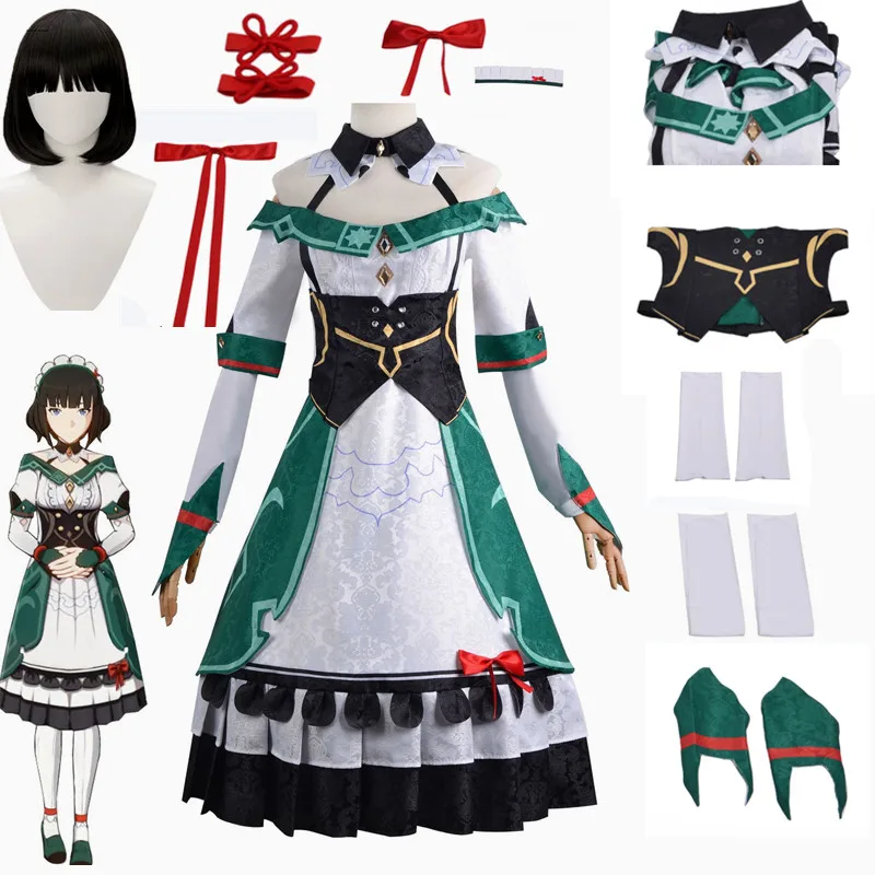 Genshin Impact Katheryne Cosplay Costume pour femme, robe de jeu, tenue d'Halloween, tenue de fête de carnaval