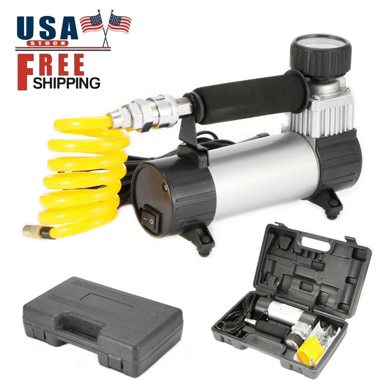 

Tyre Air Compressor Pump 12V DC 100PSI Cigarette Charger Inflator