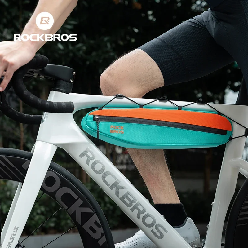 ROCKBROS Borsa da bicicletta Borsa da ciclismo triangolare con telaio per tubo anteriore Borsa da bici estesa di grande capacità resistente allo