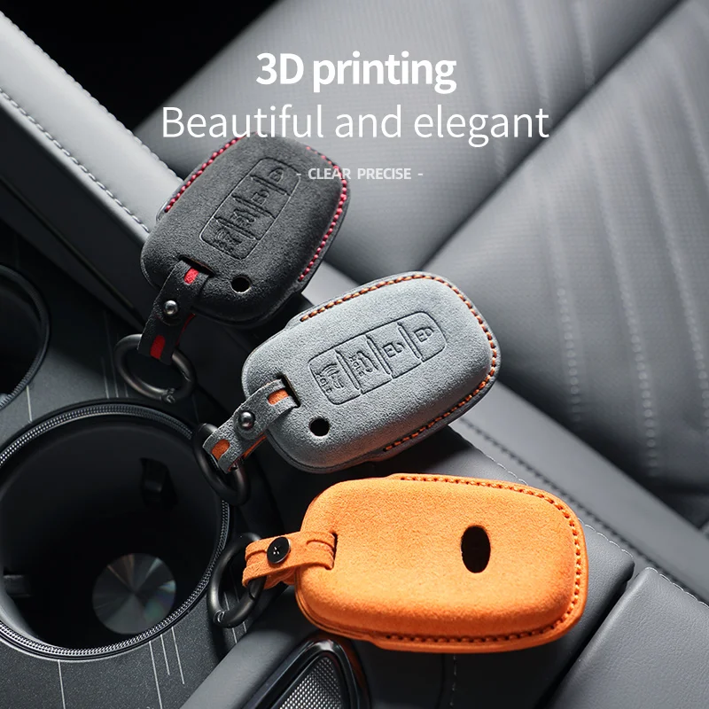Alcantara Car Key Case Cover Shell For KIA EQUUS 2012 Optima K5 Forte Opirus Soul