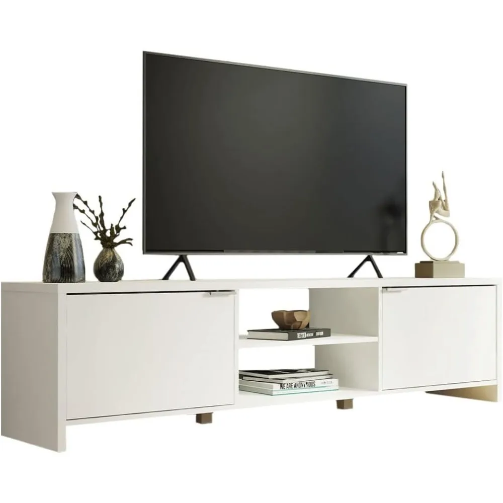 TV Stand Large Media Console with Cable Management for 65, 75 Inch Media Storage Gaming Living Room Entertainment Center