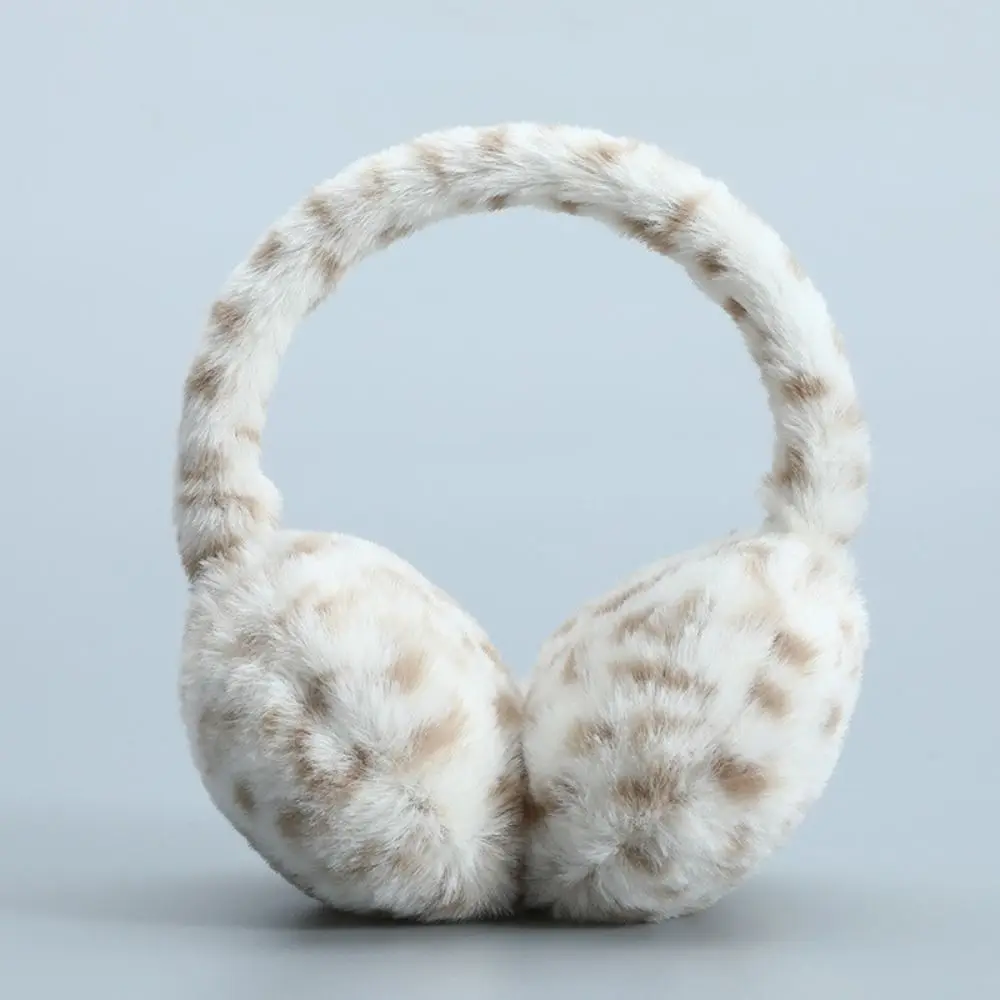 Warmer Foldable Thickened Ear Muffs Print Windproof Plush Ear Muffs Earlap Simple Leopard Earmuffs Outdoor