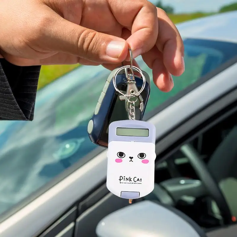 Calcolatrice tascabile Mini calcolatrice elettronica tascabile con portachiavi calcolatrice Mini cifre color caramella carina e funzionale