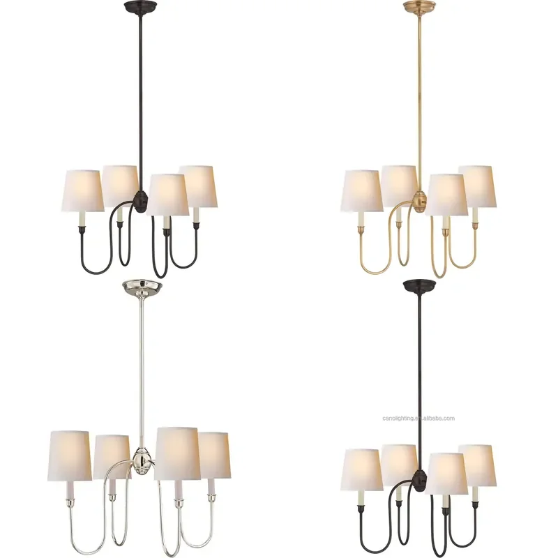 for Custom Nordic Iron Simple 4 Light Interior Lighting Home Ceiling Lighting Modern Black Chandelier
