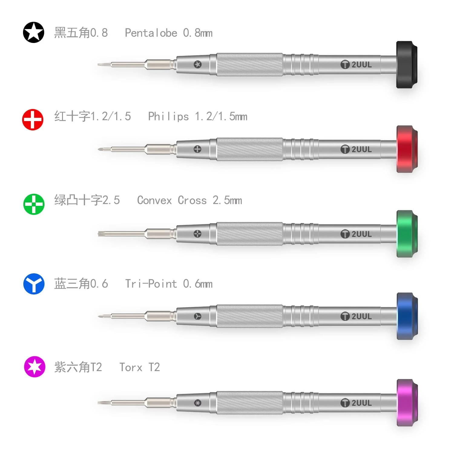 

2UUL Repair Bolt Driver for IPhone Android Mobile Phone Main Board LCD Screen Dismantling Combat Screwdriver Set Tools