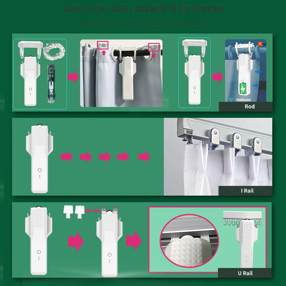 Imagem -04 - Lifelibero-tuya Wifi Cortinas Inteligentes para Windows Robot Motor Fit para Cortina Elétrica Trilho Faixa Rod i u Suporte Alexa