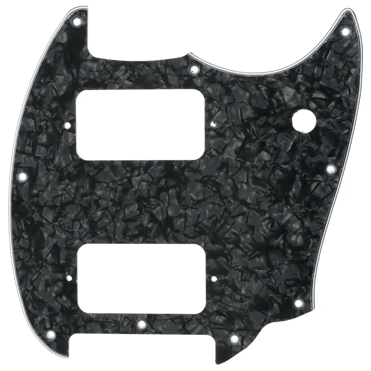 Black 9 Holes Round Corner HH Guitar Pickguard 2 Humbuckers for Squier Bullet Series Mustang Electric Guitar Guitar Accessories