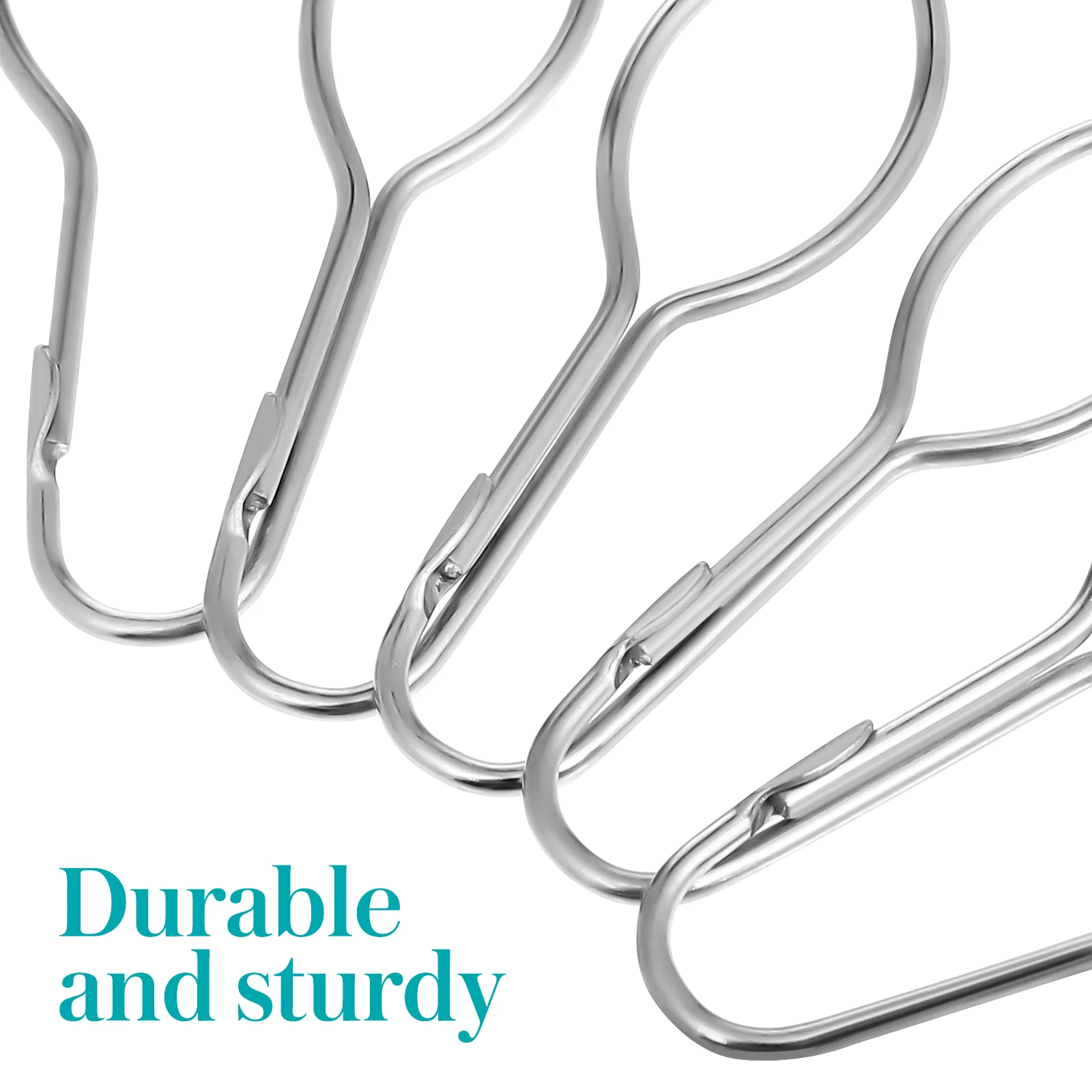 20 Pcs Silver Decorative Shower Curtain Velvet Hangers Hook Window Display Hooks Clothing