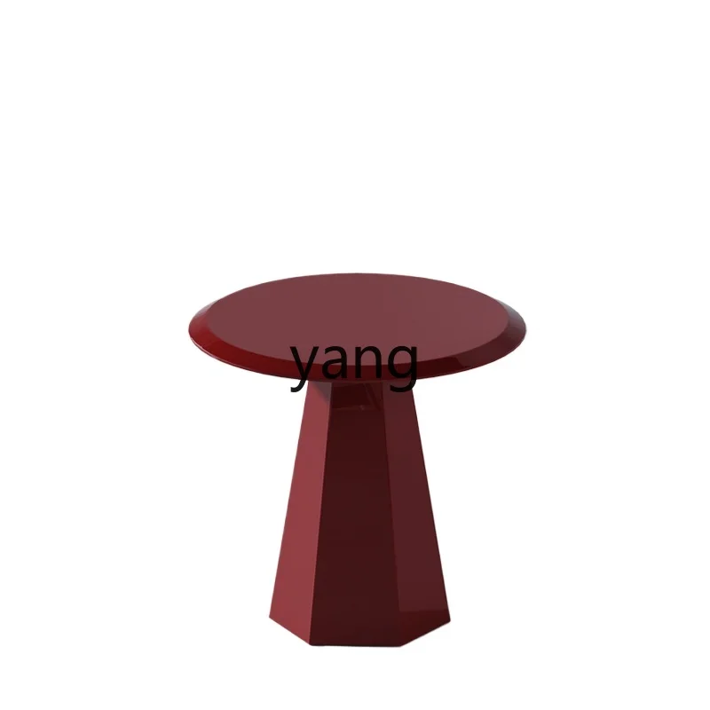 L'm'm Modern Minimalist Living Room Side Table Red Minimalist Paint Small round Table Sofa Corner Table