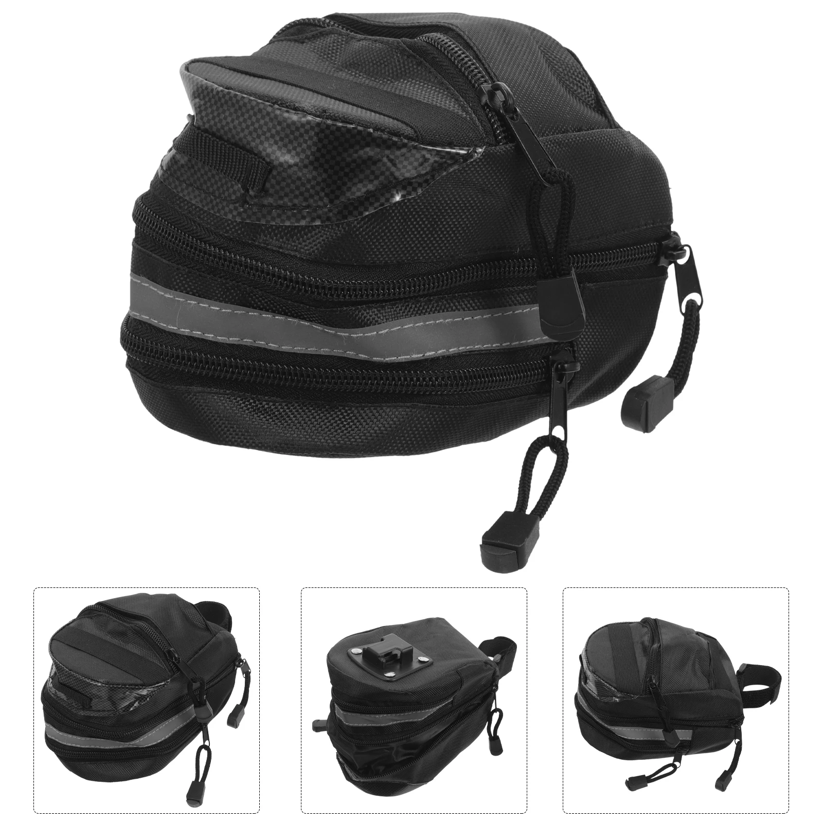 

1pc Saddle Bag Large Capacity Durable Bike Seat Pouch Easy Install Storage Wallet Phone Clothes Shoes Flashlight Reflective