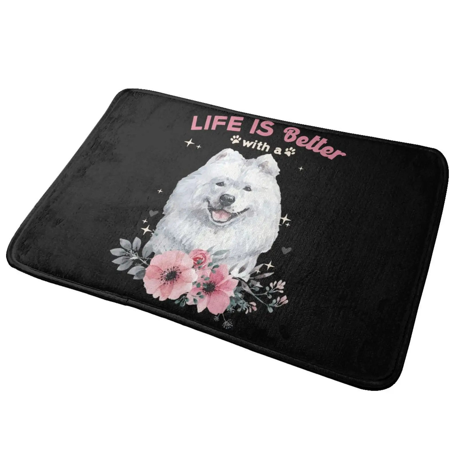 Funny Dog Mom Dad Japanese Spitz Dog Lover Owner Mat Rug Carpet Decor Modern Anti-Slip Door Cushio Fashionable