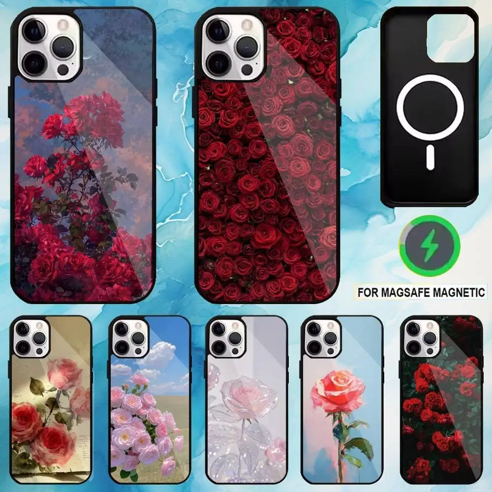 

Rose Represents Love Phone Case For iPhone17,16,15,14,13,12,11 Plus,Pro Max Magnetic For Magsafe Wireless Charging