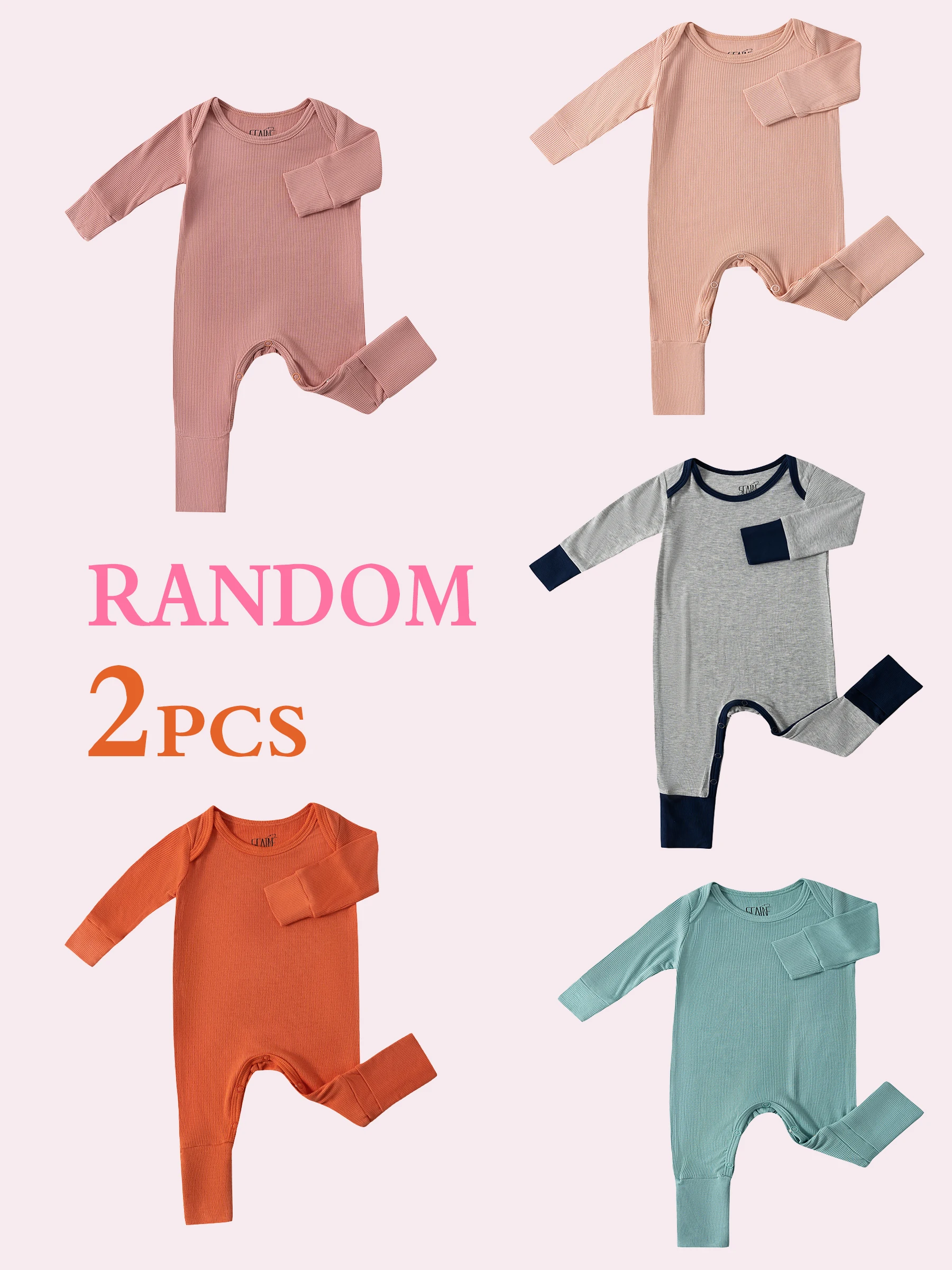 

Randomly shipped 2-piece set of fashionable baby onesies, bamboo fiber onesies for babies