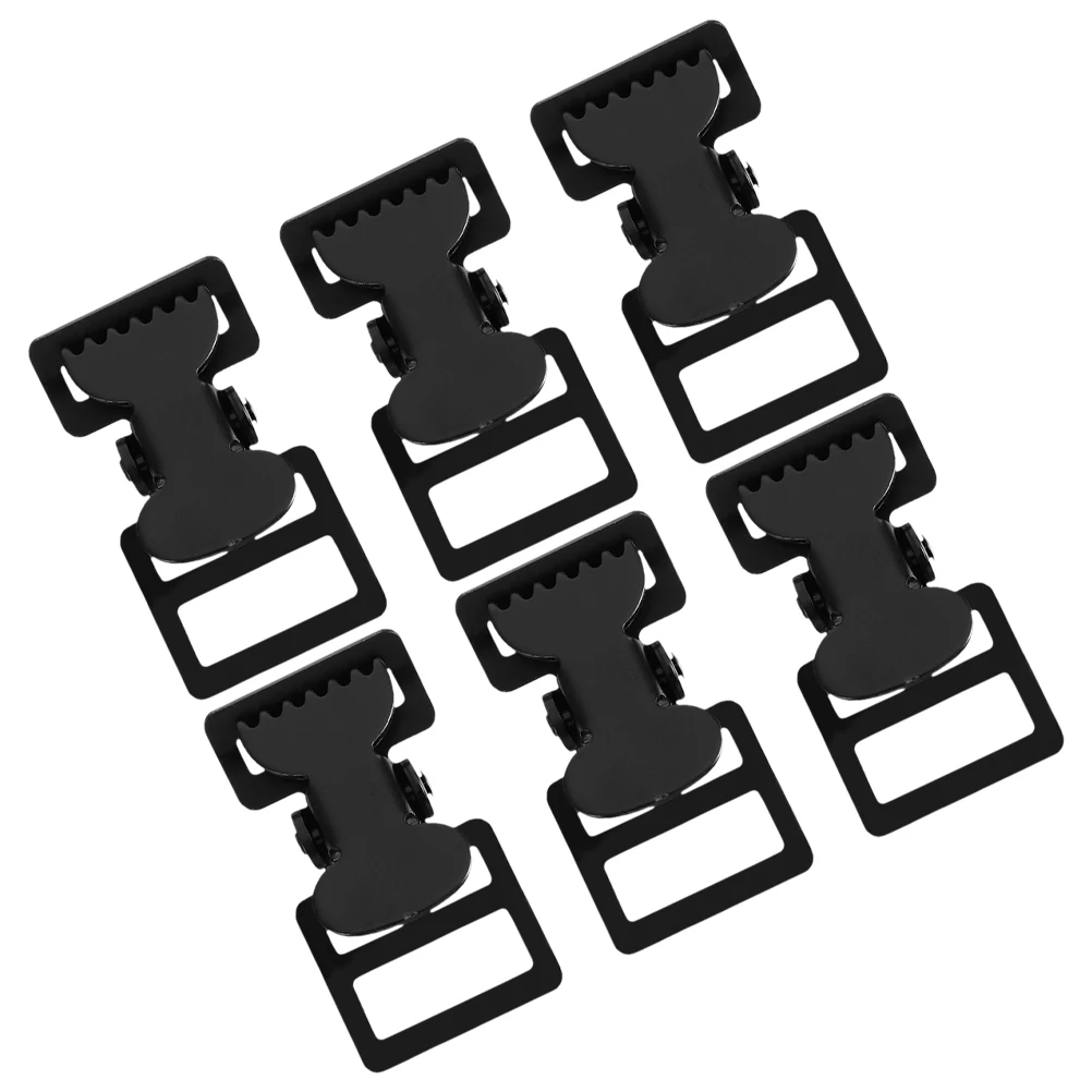 

6 Pcs Black Webbing Tiger Mouth Clip 2mm Thick 27mm Durable Strap Buckles Safety Clamp Backpack Pet Collar Replacement