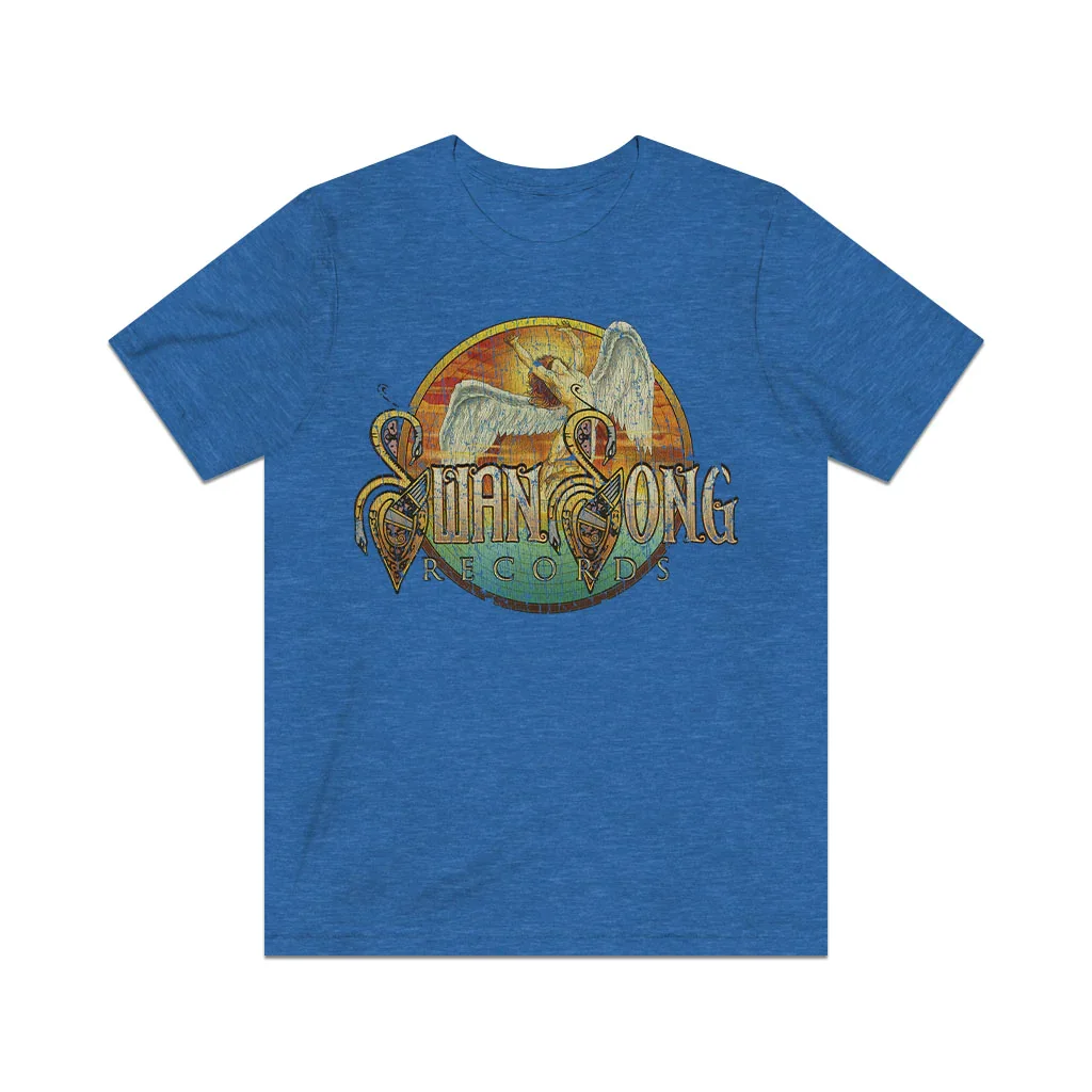 Swan Song Records 1974 camiseta Vintage para hombre