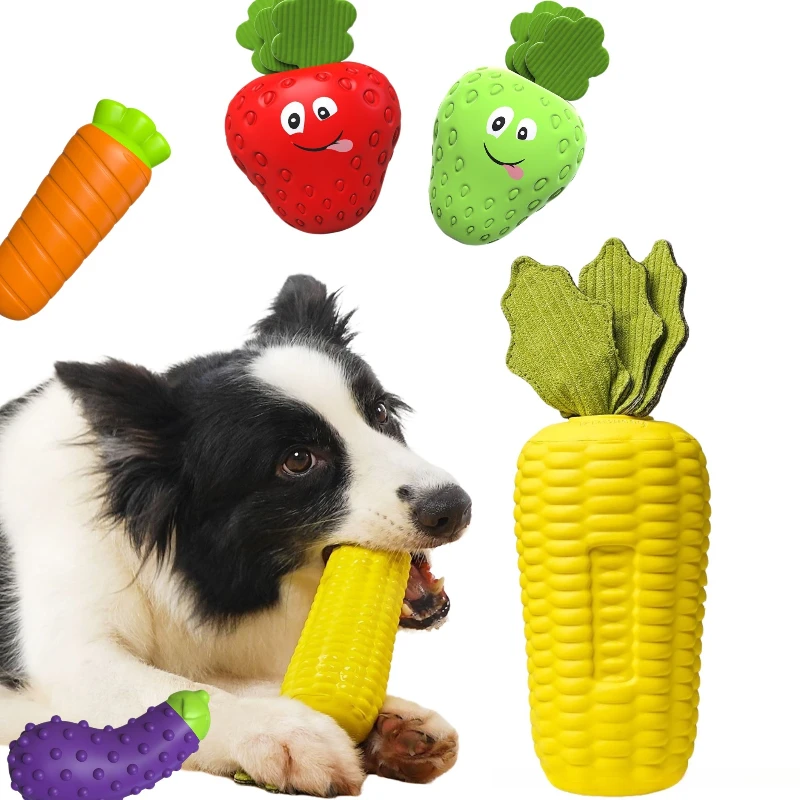 

Pet Accompanying Boredom Relief Toy Resistant Grinding Teeth Cleansing Sound Rubber Corn Toy