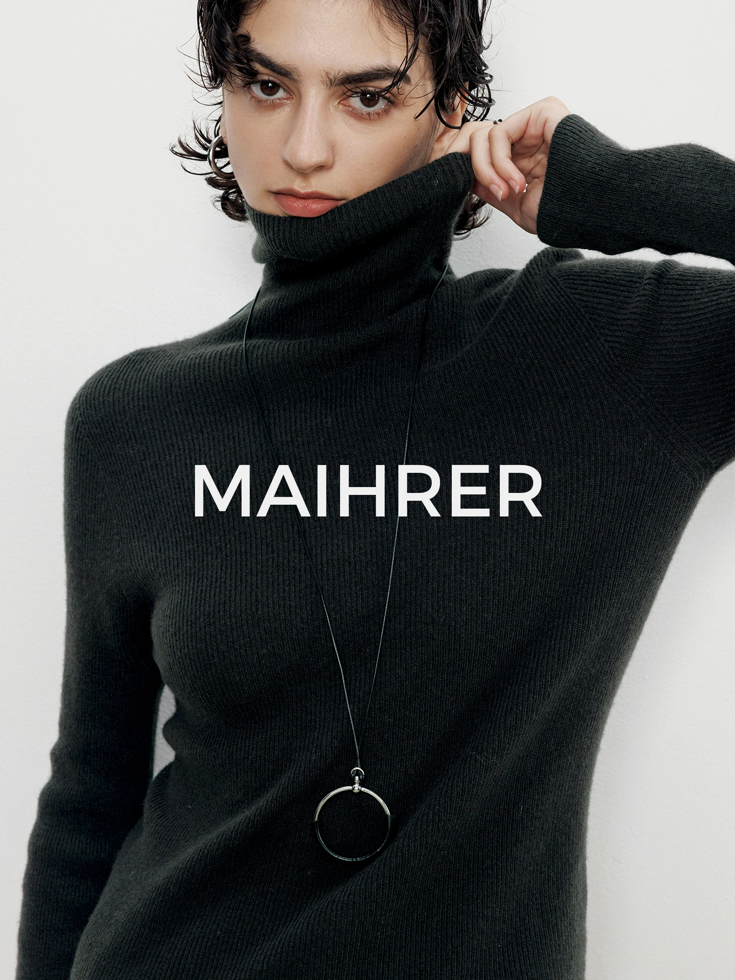 

Облегающий свитер из 100% чистой шерсти для женщин, осенне-зимний, модный, повседневный, подчеркивающий фигуру, топ