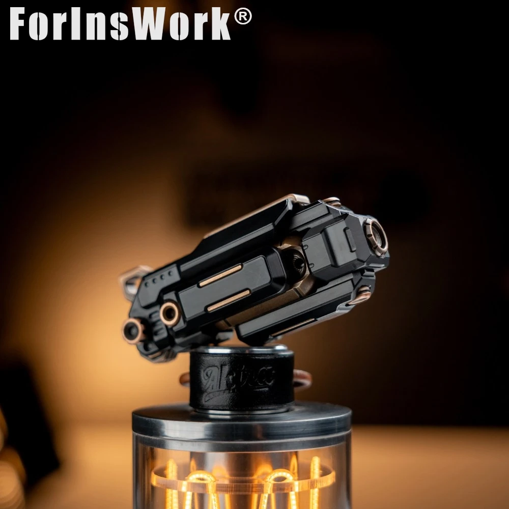 WANWU EDC CONCUSSIVE CANNON 2.0 Phosphor Bronze / Black PEEK Magnetic Dual‑Push Fidget Toy