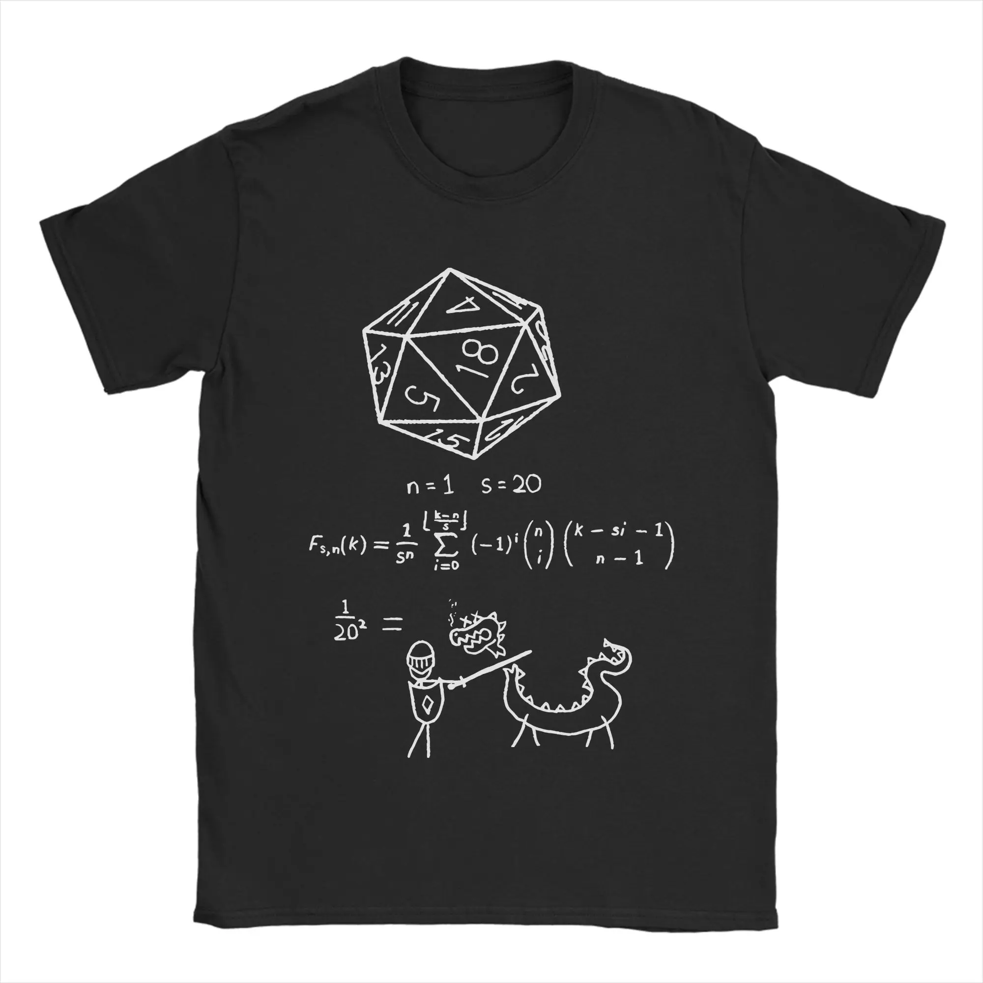 Nuovo Modello 2025 T-Shirt In Cotone Con Stampa Grafica Dnd D20 Dungeon Gamer Dragon Dice Da Uomo, Estiva, Taglie Forti