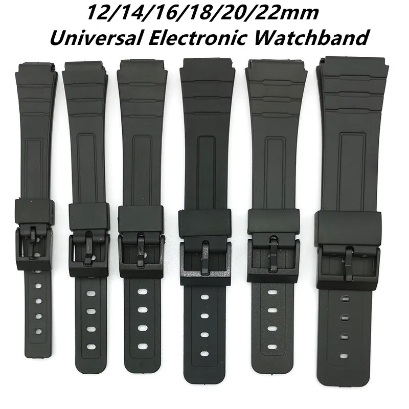 Silicone Watch Strap 12 14 16 18 20 22mm Electronic  Watchband for CASIO W800H SGW400 F91W F84 F105/108 A158168 AE1200/1300