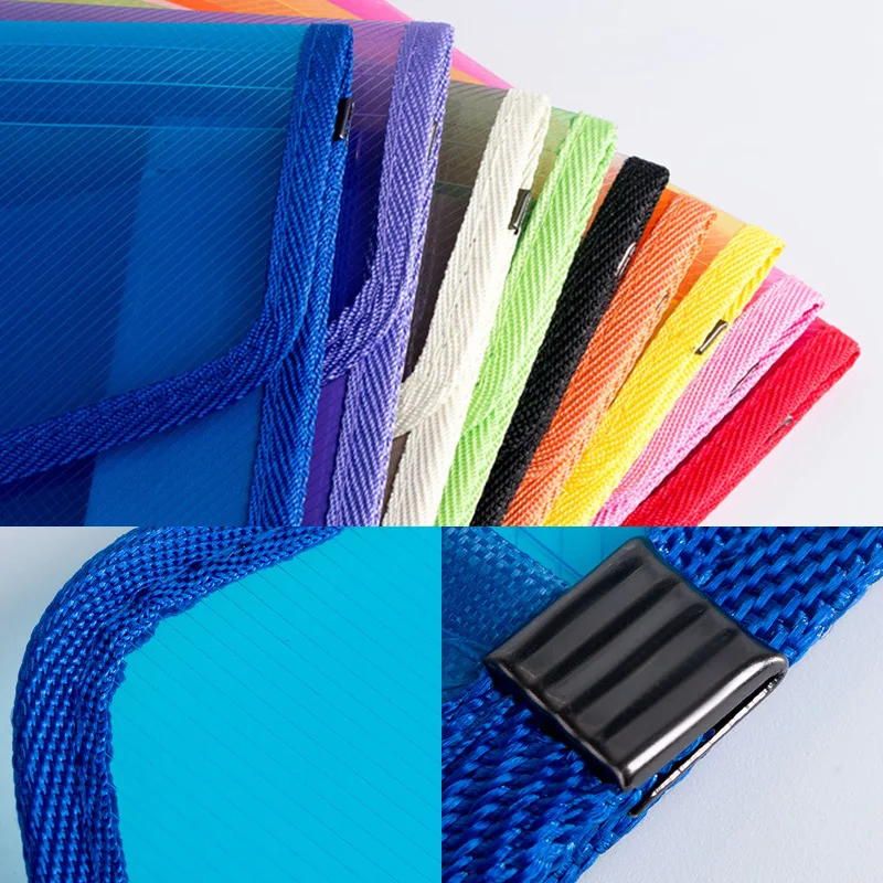 A4 Document Organizer Waterproof Translucent Document Organizer Large Capacity Transparent Snap Pouch Office School Supplies