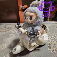 Labubu 17cm Doll Motorcycle Keyring - 360° Rotating 3D Bike Model for V1/V2/V3