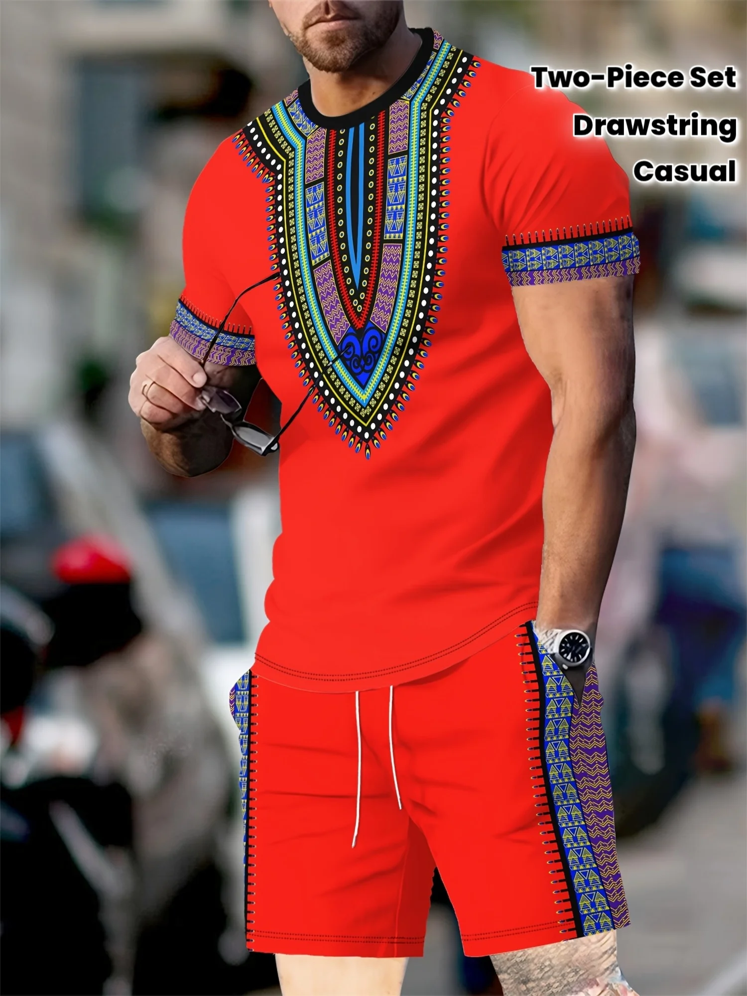 Setelan Pria Baru Dashiki Afri - Men'S Fashion Oversized T Shirt ulasan dan harga