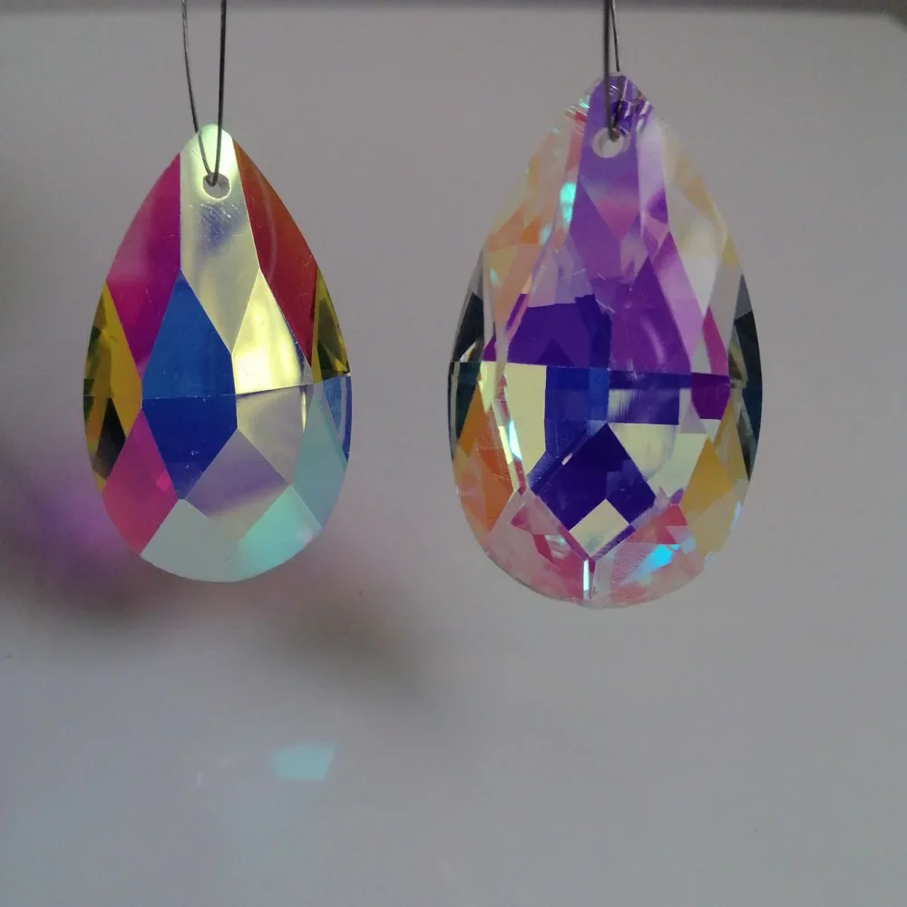 

Camal 5 шт. 38 мм AB цветная сетка в форме капли хрустальные подвески призмы бусины подвесные для люстры освещение лампы часть свадебного декора