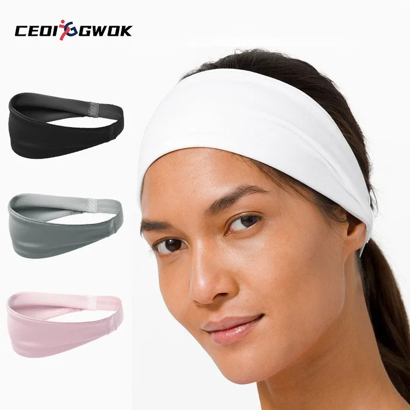 CEOI GWOK Supports Braces Breathable Elastic Workout Headband for Women Perfect Yoga Running Anti-Slip Sweatband Headband