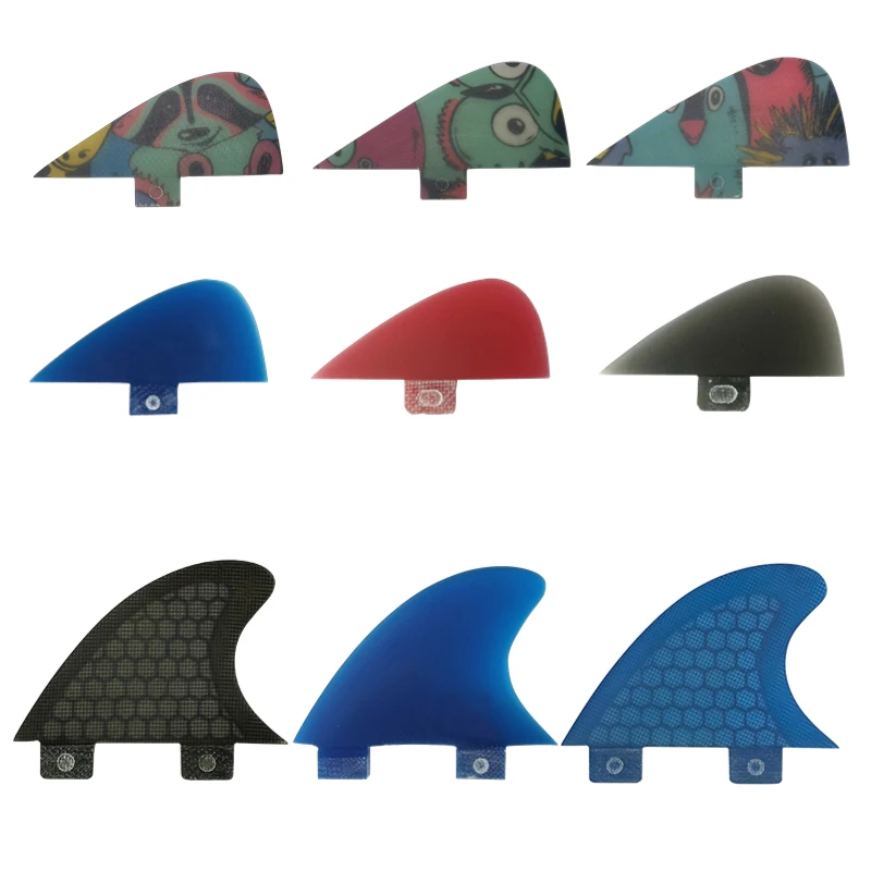 1pc Small Central Fin Surfboard Fin Double Tabs Base Fiberglass/Honeycomb UPSURF FCS KEEL FIN For Surfing Stabilizers