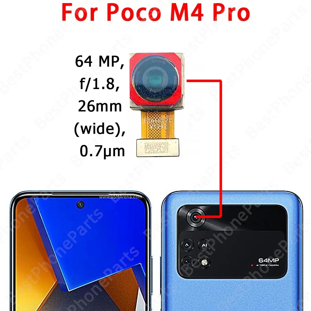 Back Camera For Xiaomi Poco M4 Pro 5G M4Pro Backside Rear Camera Module Mobile Phone Replacement Parts