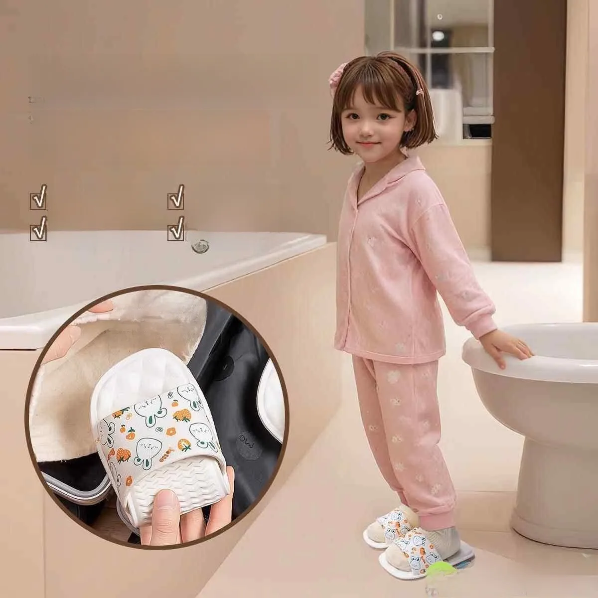 

Disposable Foldable Portable Travel Children's Bathroom Slippers Anti-Slip Home Bath EVA Comfortable All Seasons Unisex Slippers
