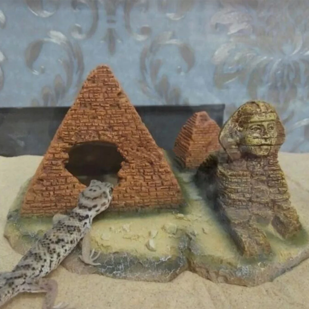 

Pyramid Resin Fish Tank Decoration Aquarium Shelter Cave Fish Hideout Shrimp Tank Ornament Underwater Decor Crate Covers 48 Inch