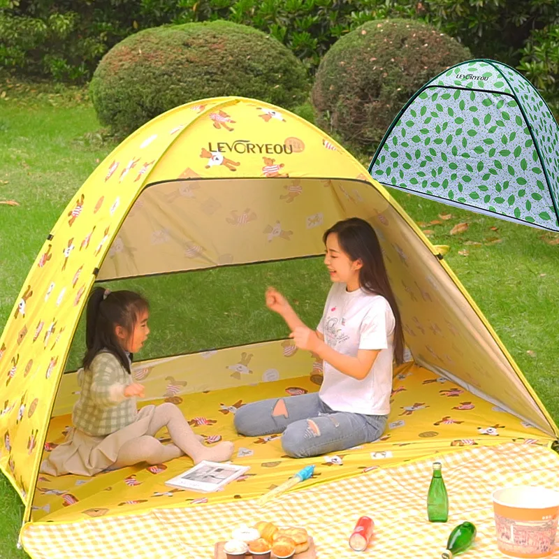 

Outdoor 3-4 Person Quick Opening Tent Sun Protection And Sunshade Seaside Beach Small Tent Leisure Fully Automatic