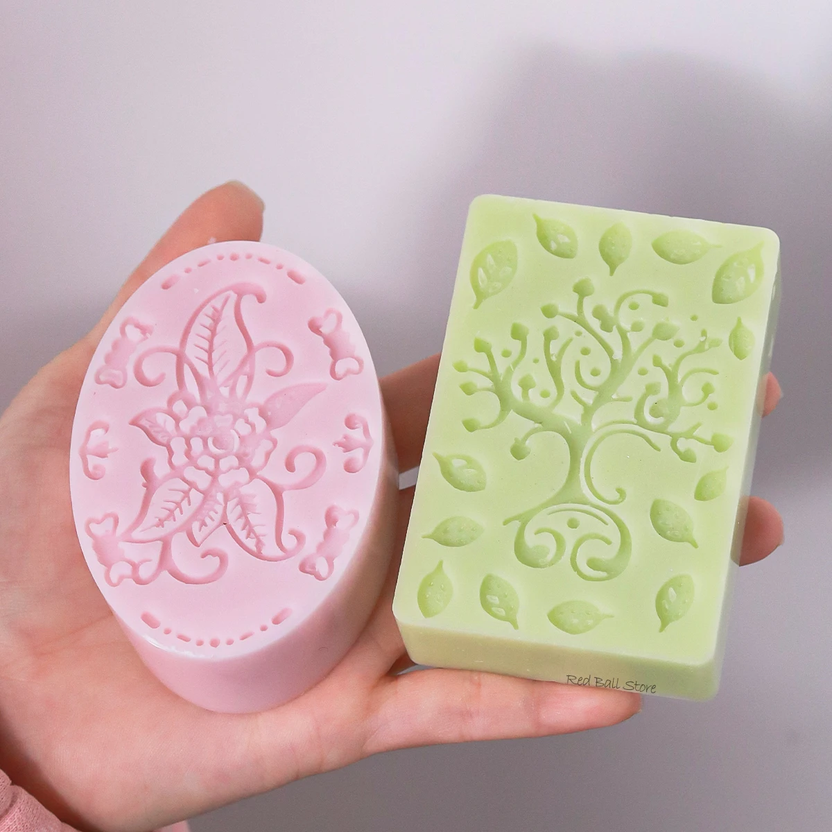 2 Types 3D Handmade Flower Soap Silicone Mold DIY Round/Oval/Square Shape Candle Making Supplies Cake Baking Tools Home Decor