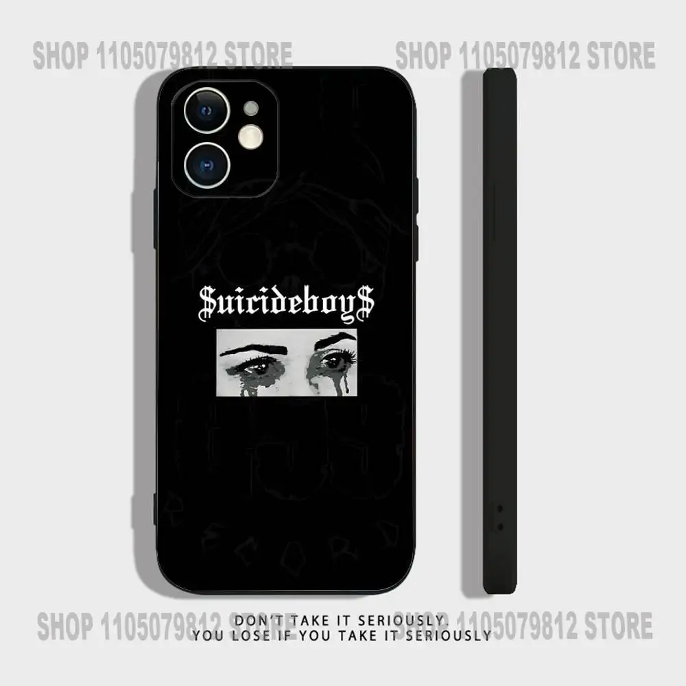 ラップグループ S-Suicideboys-S G59 iPhoneケース iPhone 17,16,15,14,13,12,11,XR,Pro,XS,Max,XR,Plus,Mini対応 シリコン製 ブラック 耐衝撃