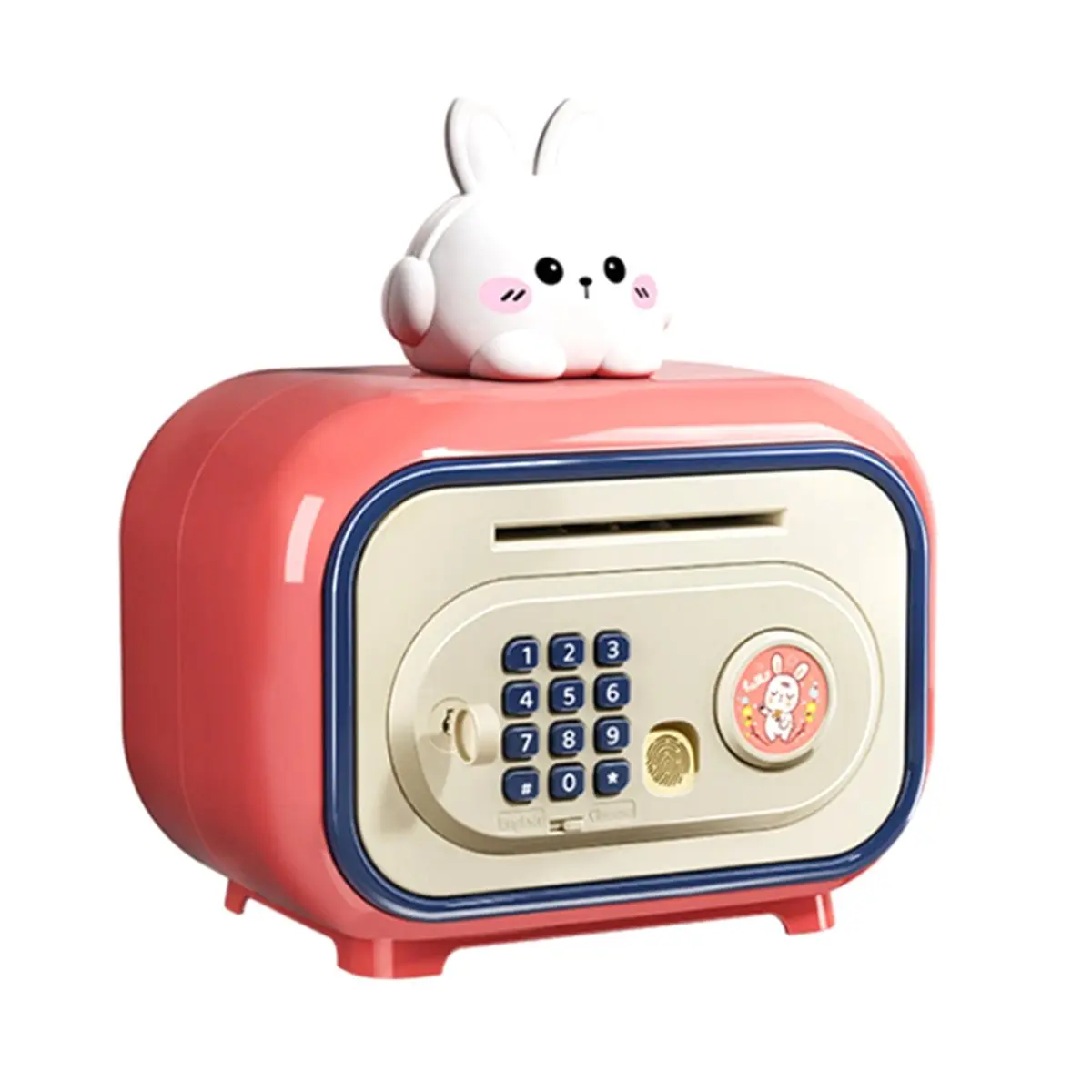2026 NEW Password Lock Automatic Roll-Up Savings Bank Voice Reminder Fingerprint -Protected Smart Money Deposit Box Safe Box