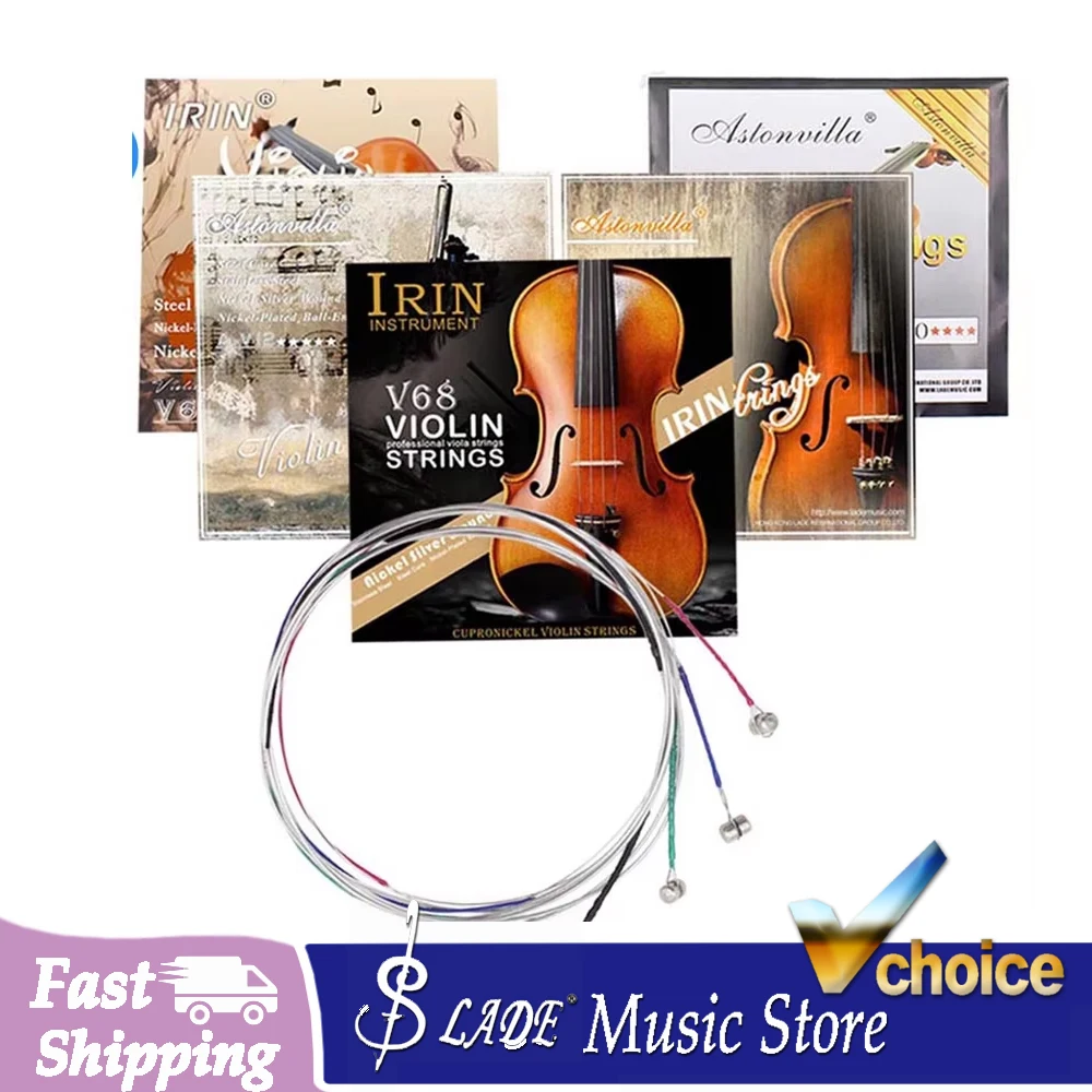 IRIN Violinsaiten (E-A-D-G) Nickel-Silber umsponnen für 4/4 3/4 1/2 1/4 Violine Professionelle Musikinstrumententeile & Zubehör