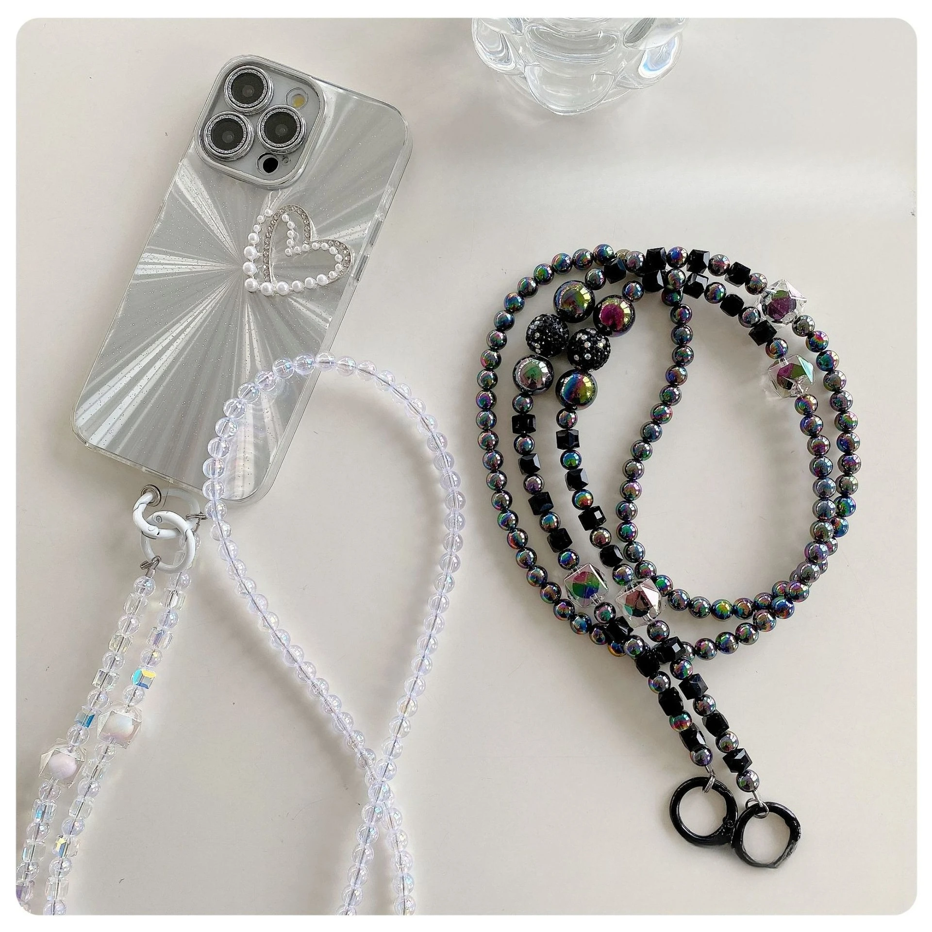 

Цепочка для мобильного телефона через плечо, портативный длинный ремешок с кристаллами и лазером Gao Yan, новая сумка, сумка-цепочка ручной работы с бисером, детали, аксессуары