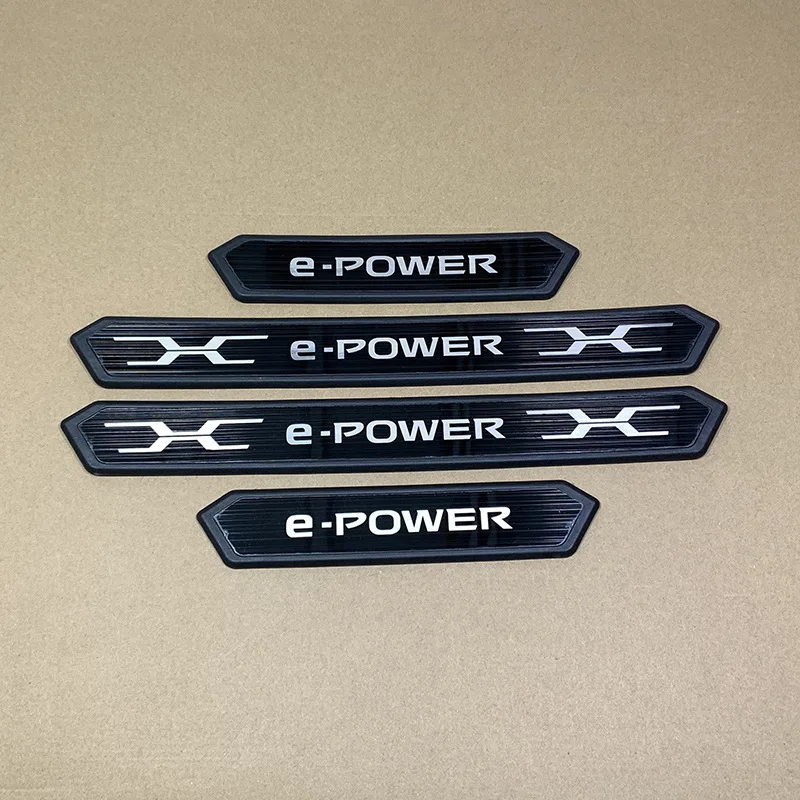 For Nissan Note Kicks Qashqai Serena X-trail e-POWER Carbon Fiber Car Door Sill Protector Stainless Steel Plastic Auto Sticker