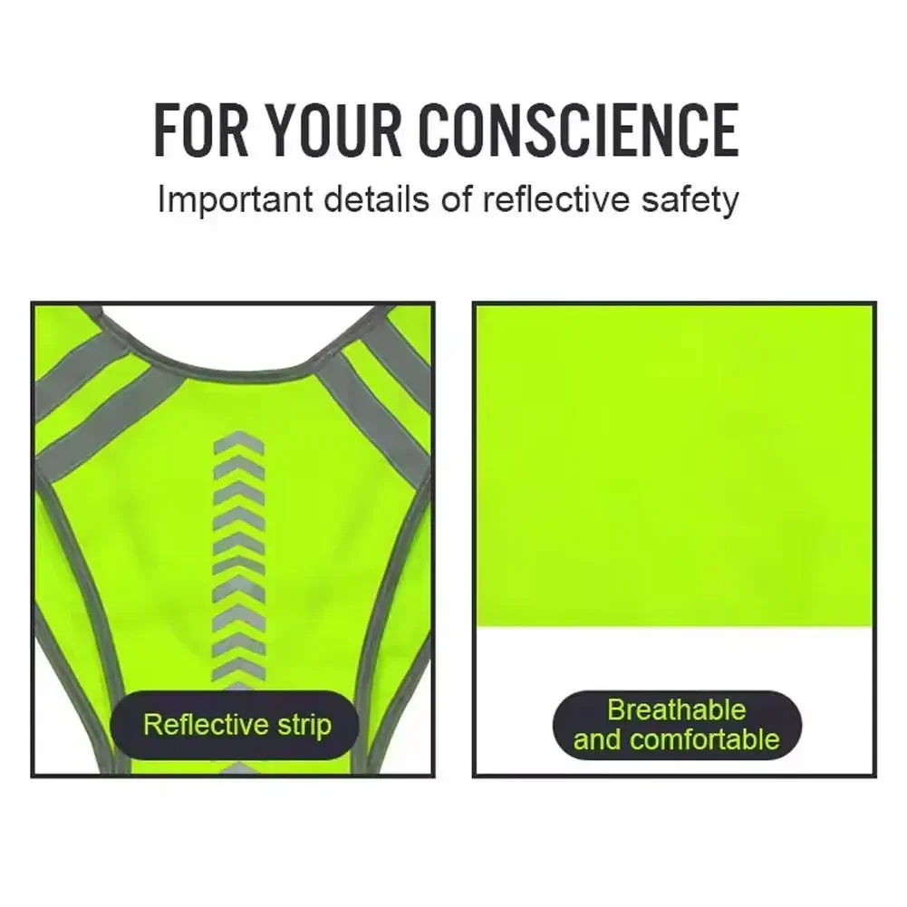 High Visibility Reflective Motorcycle Cycling Vest Night Running Safety Coat for Men Women Safety