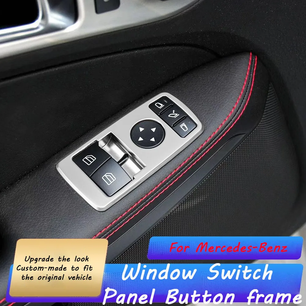 

Декоративная наклейка для интерьера автомобиля, 2 шт., серебристая металлическая рамка для кнопок панели управления стеклоподъемниками для Mercedes-Benz SLK R171 R172 2011-2013, 350