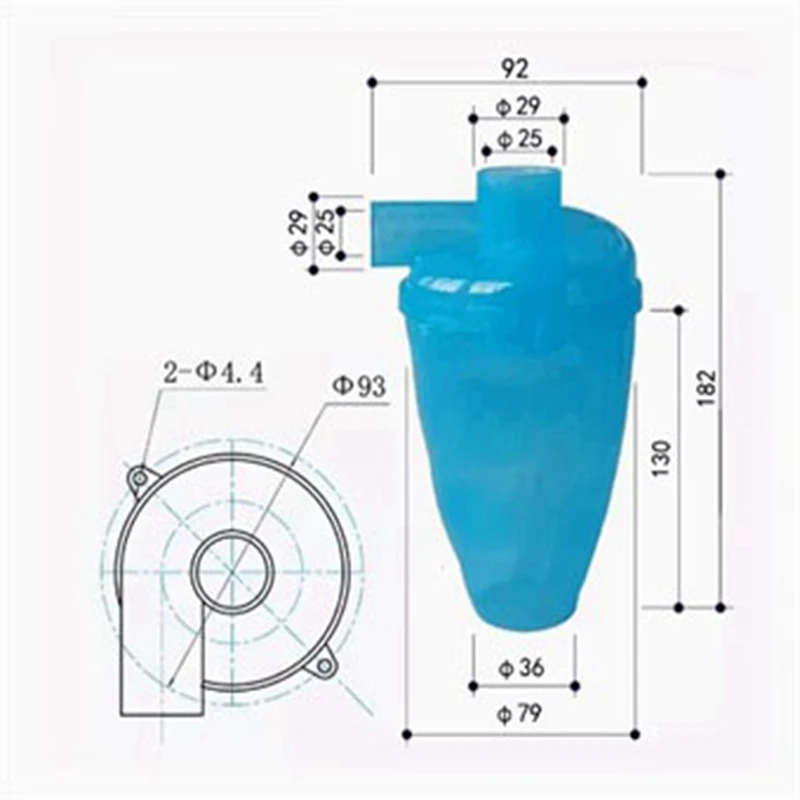 DTA5 4X Dust Collector Cyclone Mini Small Industrial Extractor Woodworking Tool Vacuum Cleaner Filter Separation Home DIY