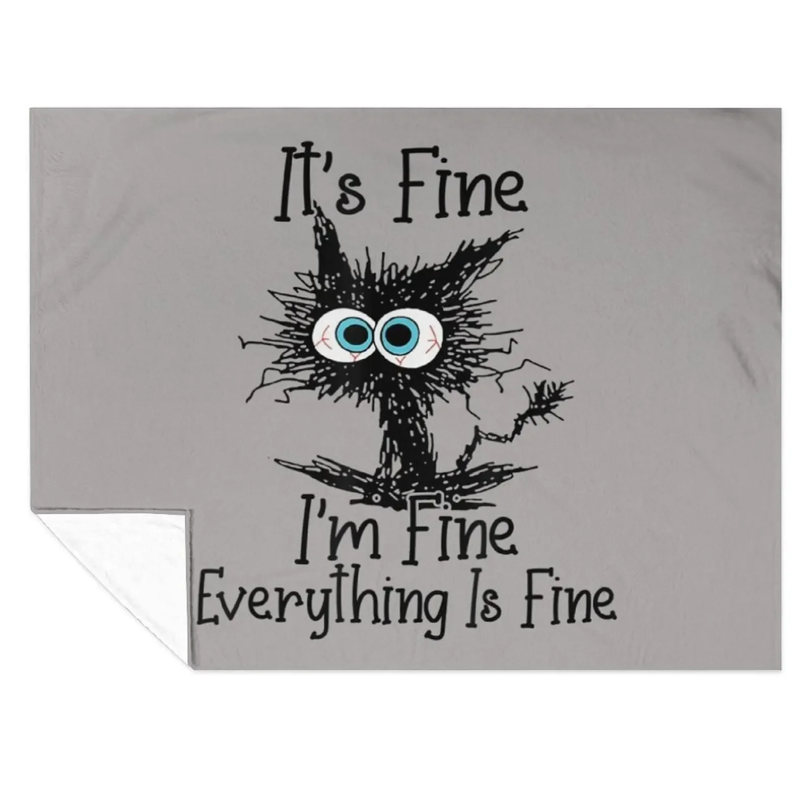 

It's Fine I'm Fine Everything Is Fine Funny cat Throw Blanket Extra Large Throw Plaid Custom Loose Blankets