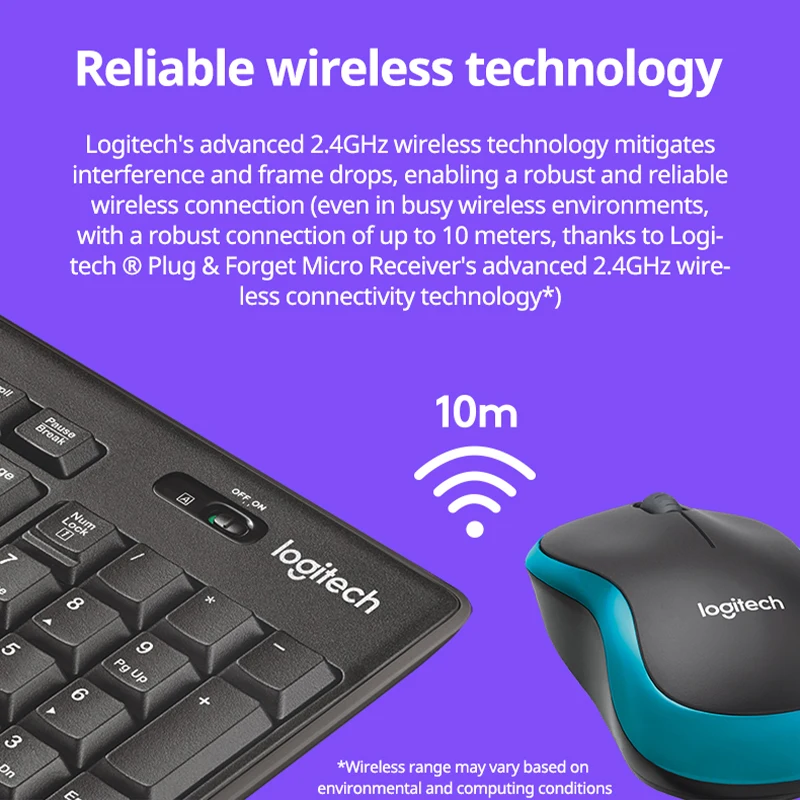 Logitech MK276 keyboard and mouse kit wireless connection suitable for computer office use