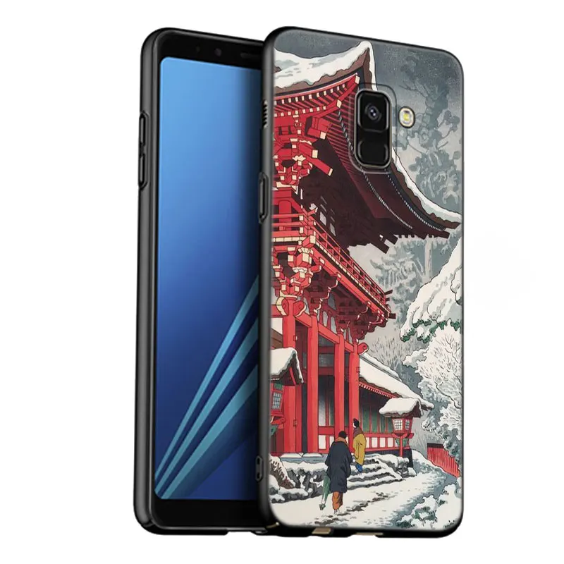 Ukiyo-e Japanese Style Art Black Phone Case For Samsung Galaxy A01 Core A02 A03 A04 A05 M40 S A04E M04 4G M10 M11 M12 M22 M42