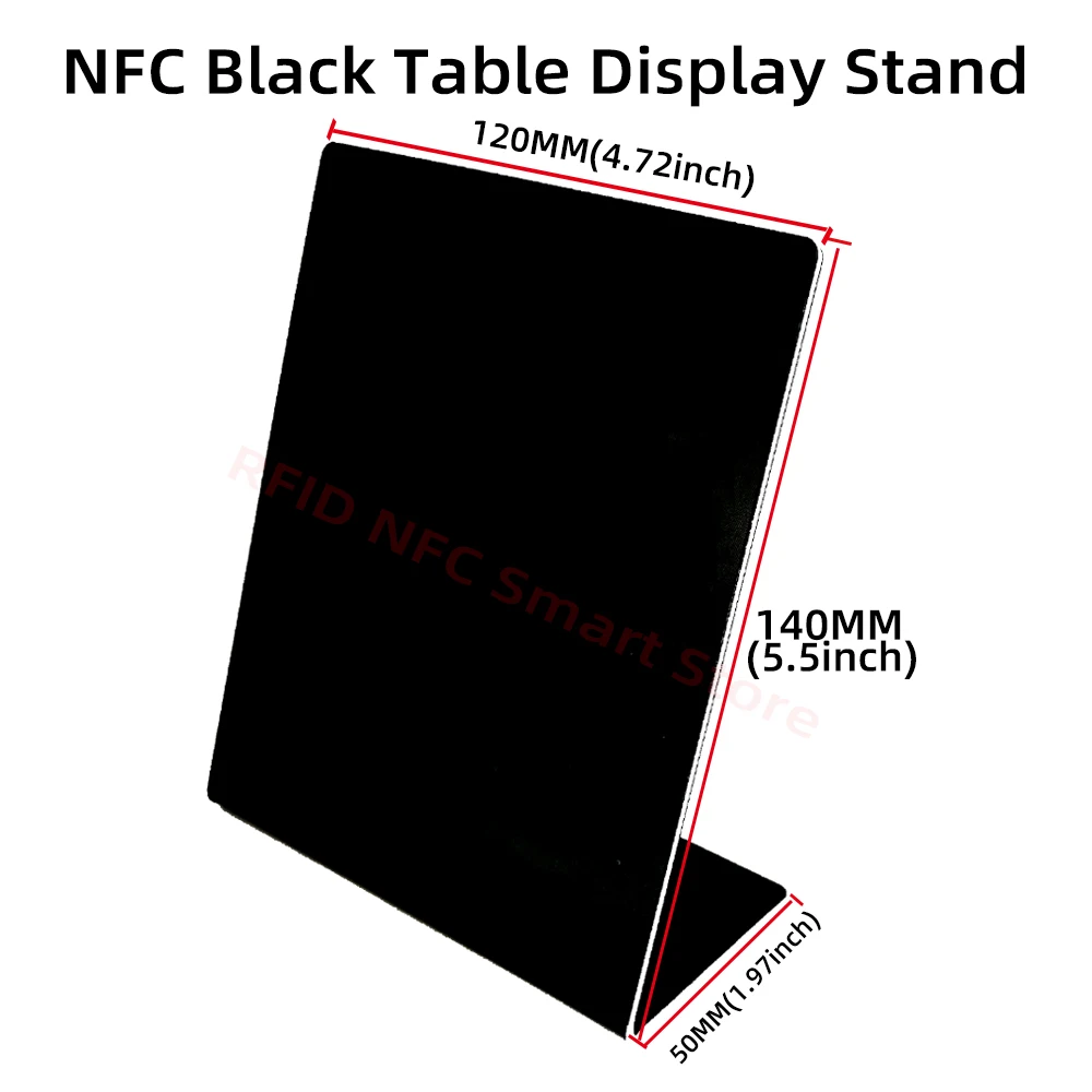 Black NFC Stand Display Plate 13.56MHz Programmable Google Reviews NFC Stand Table NFC 213 Black Card Google Review Display