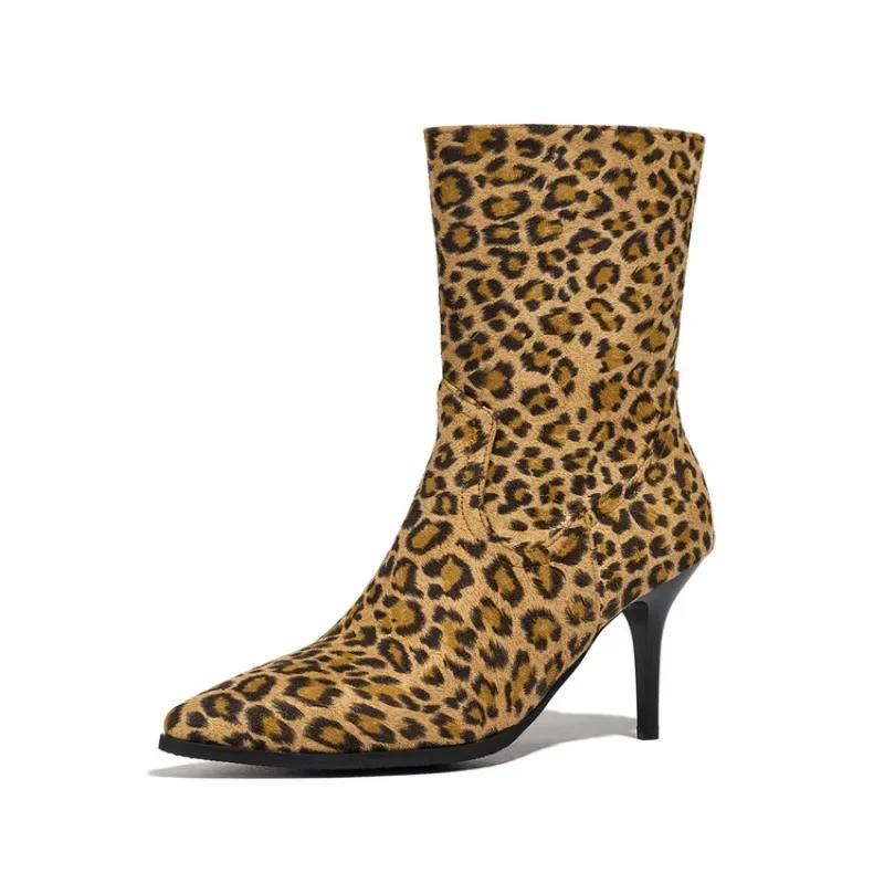 

European and American ankle boots with high heel and Pointed Toe Thin heel Simple and comfortable womens shoes with design