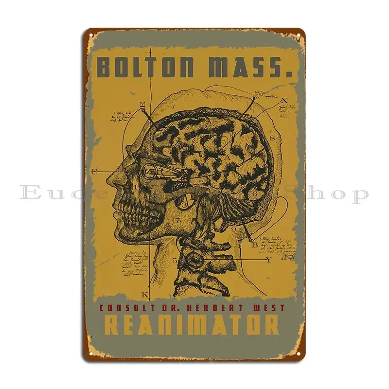 H P Lovecraft Travel Poster Bolton Herbert West Reanimator Metal Plaque Poster Funny Designing Print Cinema Tin Sign Poster