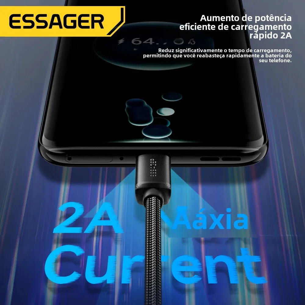 Essager Micro USB-кабель 2A для быстрой зарядки USB-кабель для Xiaomi Realme Redmi Samsung Huawei USB-зарядное устройство для мобильного телефона